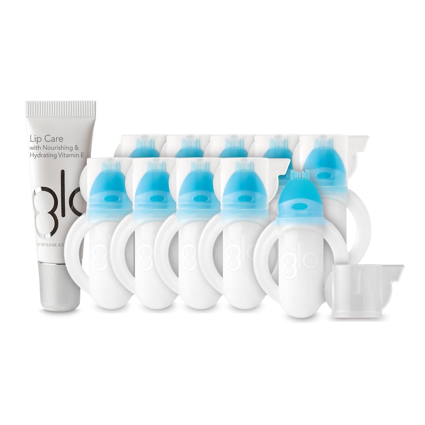 GLO Science Teeth Whitening Gel – 6% Hydrogen Peroxide, 10 Gel Vials + Lip Care