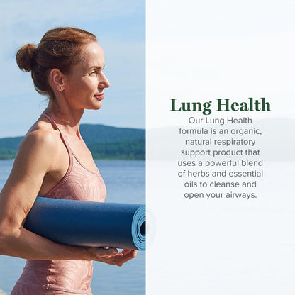Global Healing Organic Lung Health Spray – Herbal Nasal Decongestant, Lung Support, 1 fl oz