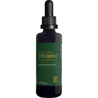 Global Healing Center USDA Organic Vitamin C Supplement Drops 180mg, Liquid Vitamin C Plant-Based Antioxidant Supplement, Supports Immune System - Vitamina C - Natural Energy for Men and Women (2 Oz)