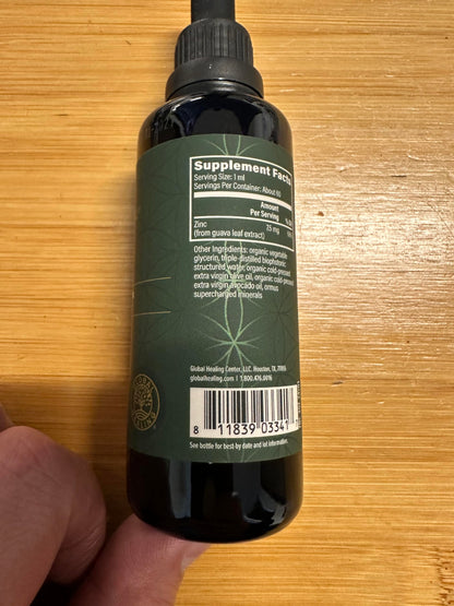 Global Healing Organic Zinc Liquid – Immune Support & Healthy Aging (2 oz)