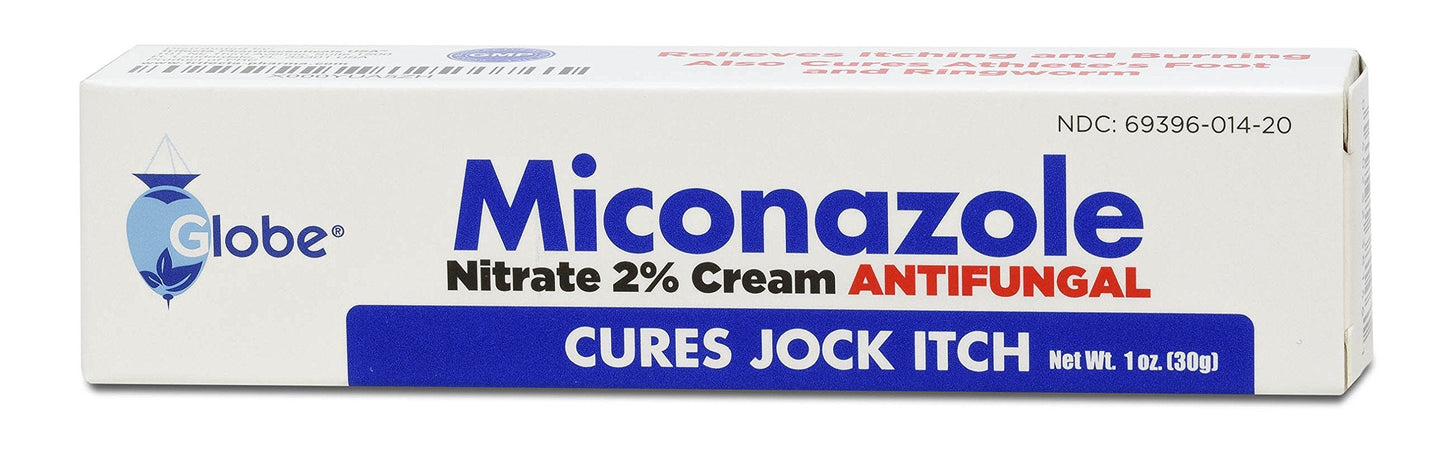 Globe Miconazole 2% Cream (4 Pack) – Antifungal Relief for Athlete's Foot, Jock Itch, Ringworm
