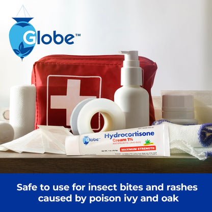 Globe (4 Pack) Hydrocortisone 1% Cream with Aloe | Instant Itch Relief