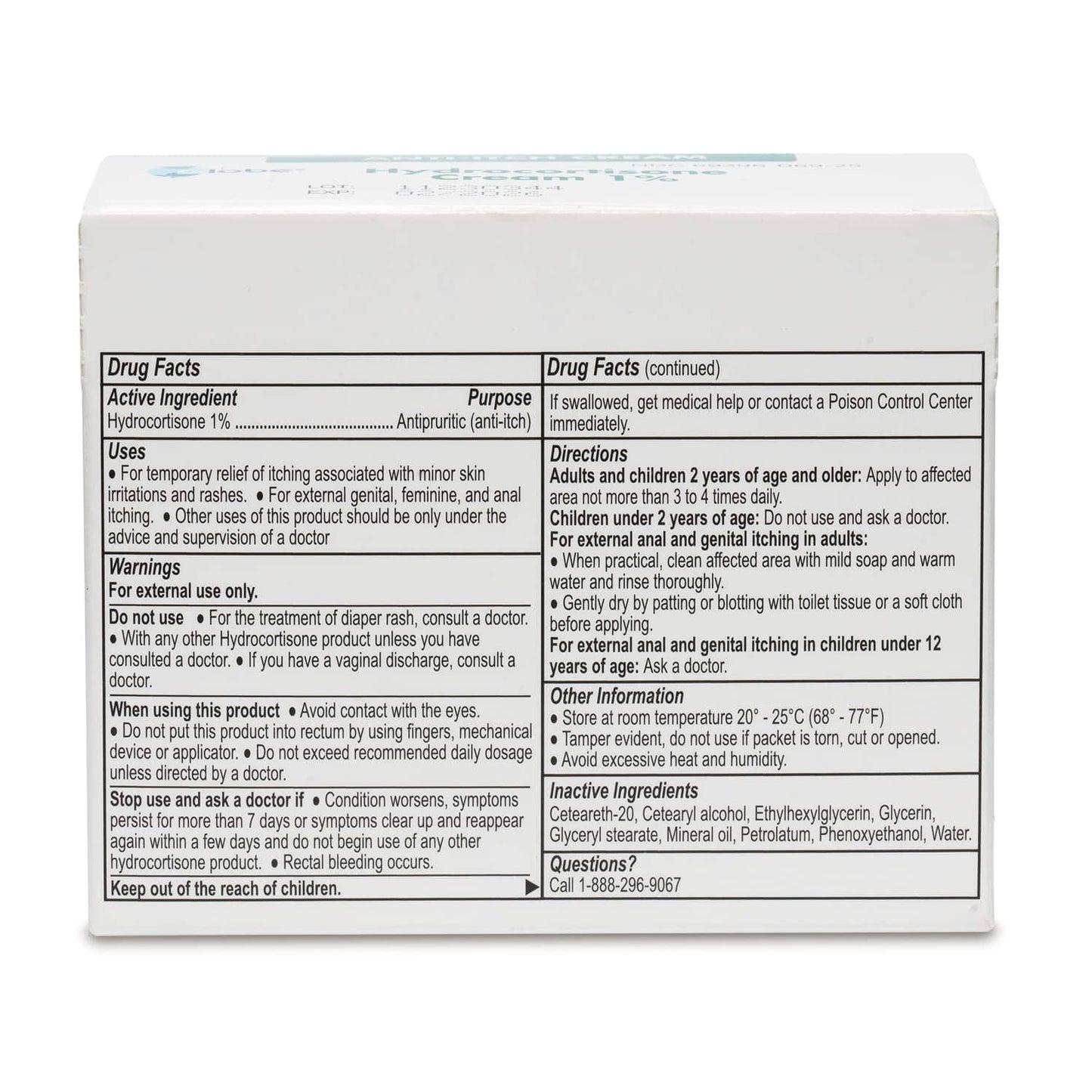 Globe Hydrocortisone 1% Max Strength Cream – 0.9g Unit Packets, Pack of 2