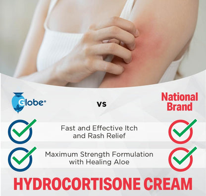 Globe Hydrocortisone 1% Max Strength Cream – 0.9g Unit Packets, Pack of 2