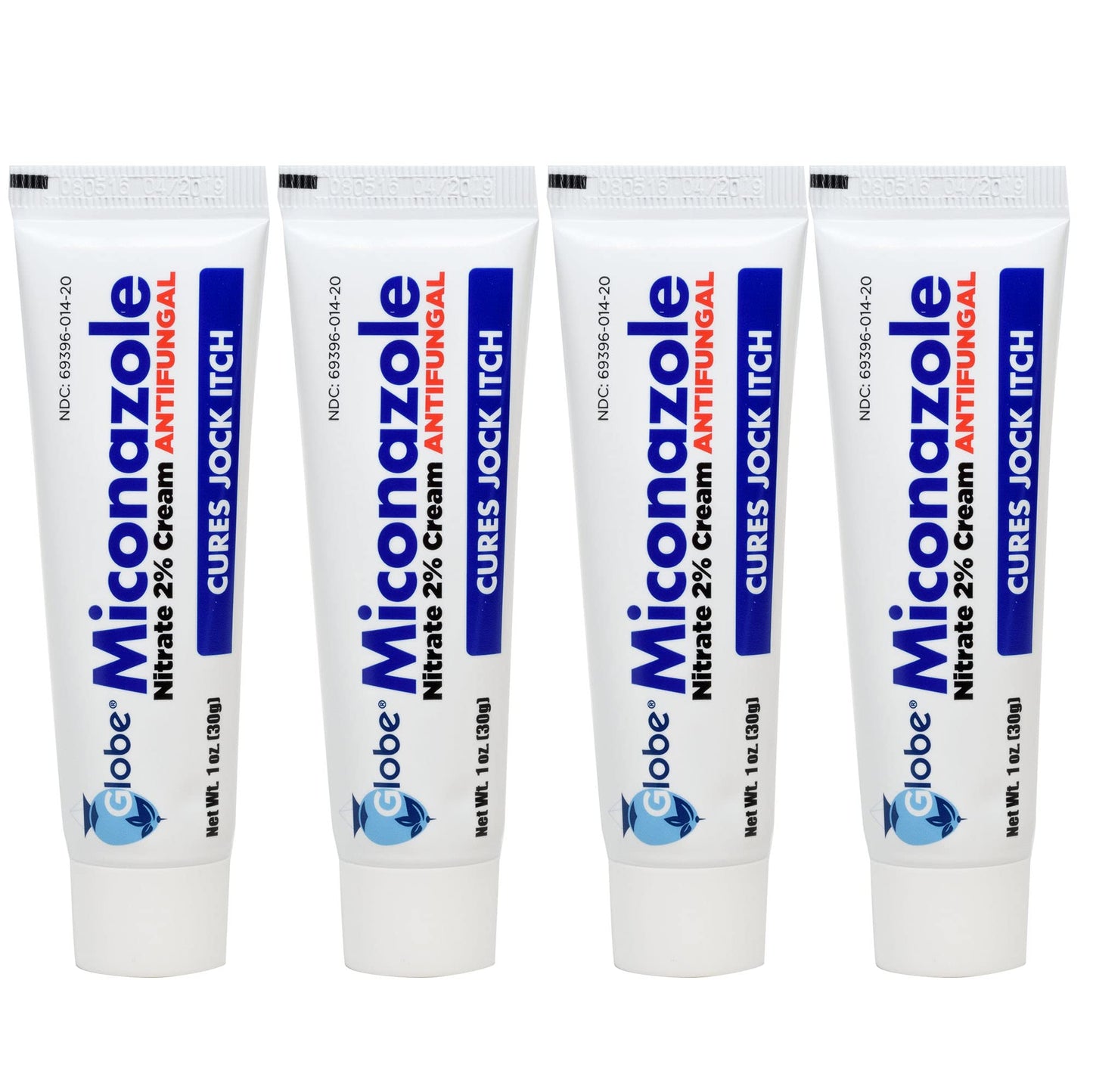 Globe Miconazole 2% Cream (4 Pack) – Antifungal Relief for Athlete's Foot, Jock Itch, Ringworm