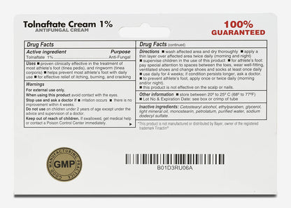 Globe Tolnaftate 1% Cream 6 Pack | Antifungal Treatment for Athlete's Foot & Ringworm | Globe Pharmacy