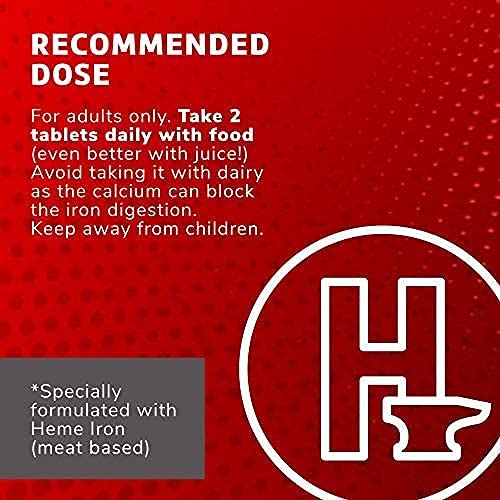 Globulo Rojo Iron Supplement - High Potency Iron & B Vitamins (60 Tablets)