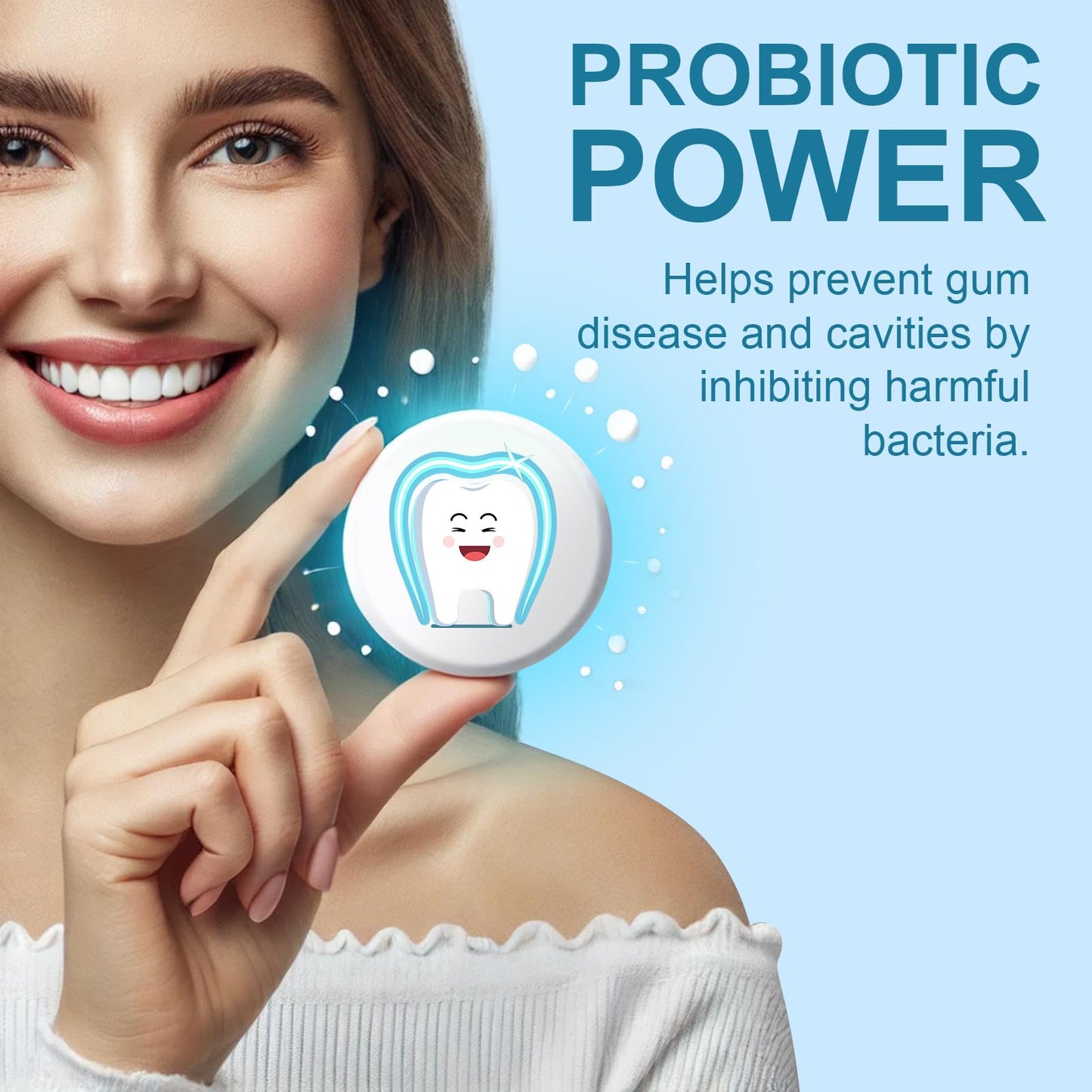GlorySmile Toothpaste Tablets – Nano Hydroxyapatite with Probiotics, Fluoride-Free, Plastic-Free, Mint – 62ct Eco & Travel Friendly