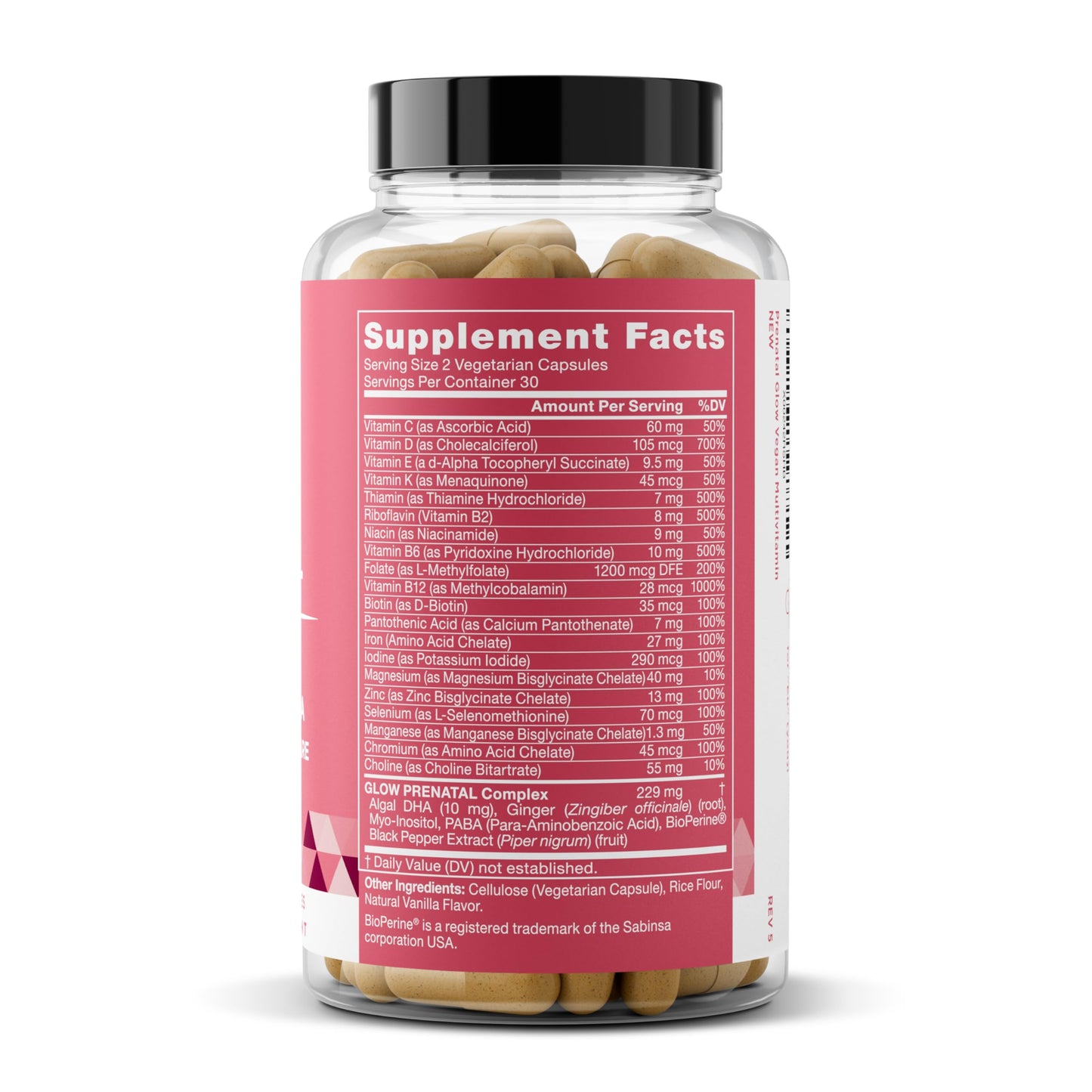 Glow Prenatal Vitamins – 60 Capsules, 20-in-1 Nutrients for Healthy Pregnancy