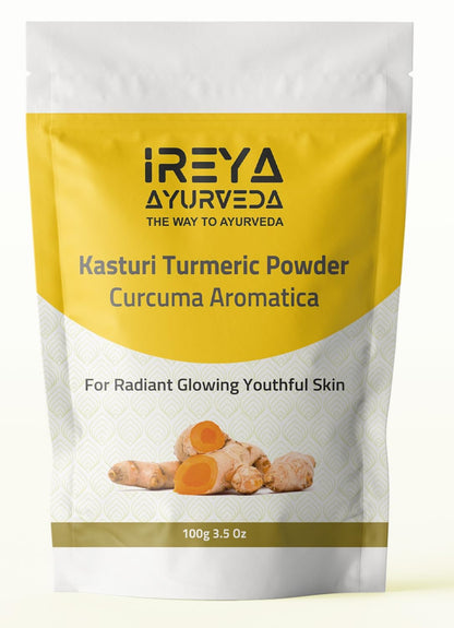 Ireya Ayurveda Kasturi Manjal Powder for Skin & Face Care (100g) – Kasturi Turmeric (Curcuma Aromatica)