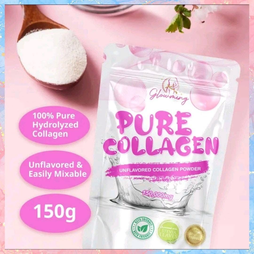 Glowming Pure Collagen Powder Unflavored 150g | Marine Collagen Supplement