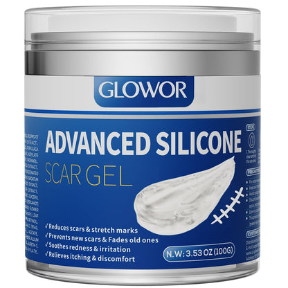 Glowor Advanced Silicone Scar Gel – Face & Body Scar Cream (3.53 oz)