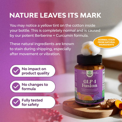 GLP-1 Berberine Supplement - One a Day Healthy Gut Berberine Complex with Panax Ginseng Turmeric Curcumin & Cayenne Pepper for Metabolic Balance - Gluten Free Vegan and Non-GMO (2 Month Supply)