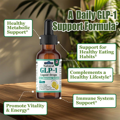 2 Pack GLP-1 Supplement Liquid Drops, 10-in-1 Formula with Berberine, Ceylon Cinnamon, Prebiotic Fiber & Green Tea Extract | Supports Healthy Metabolism, Digestive & Gut Health丨Vegan, Non-GMO