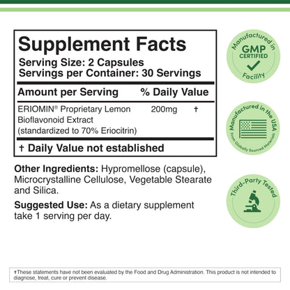 GLP-1 Supplement with Eriomin by Double Wood – 70% Eriocitrin, 5% Hesperidin