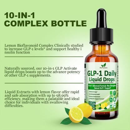 GLP-1 Support Liquid Drops – 10-in-1 Metabolism & Gut Health | Vegan, Non-GMO