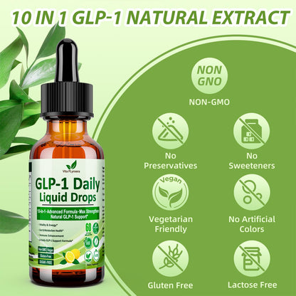 GLP-1 Support Liquid Drops – 10-in-1 Metabolism & Gut Health | Vegan, Non-GMO