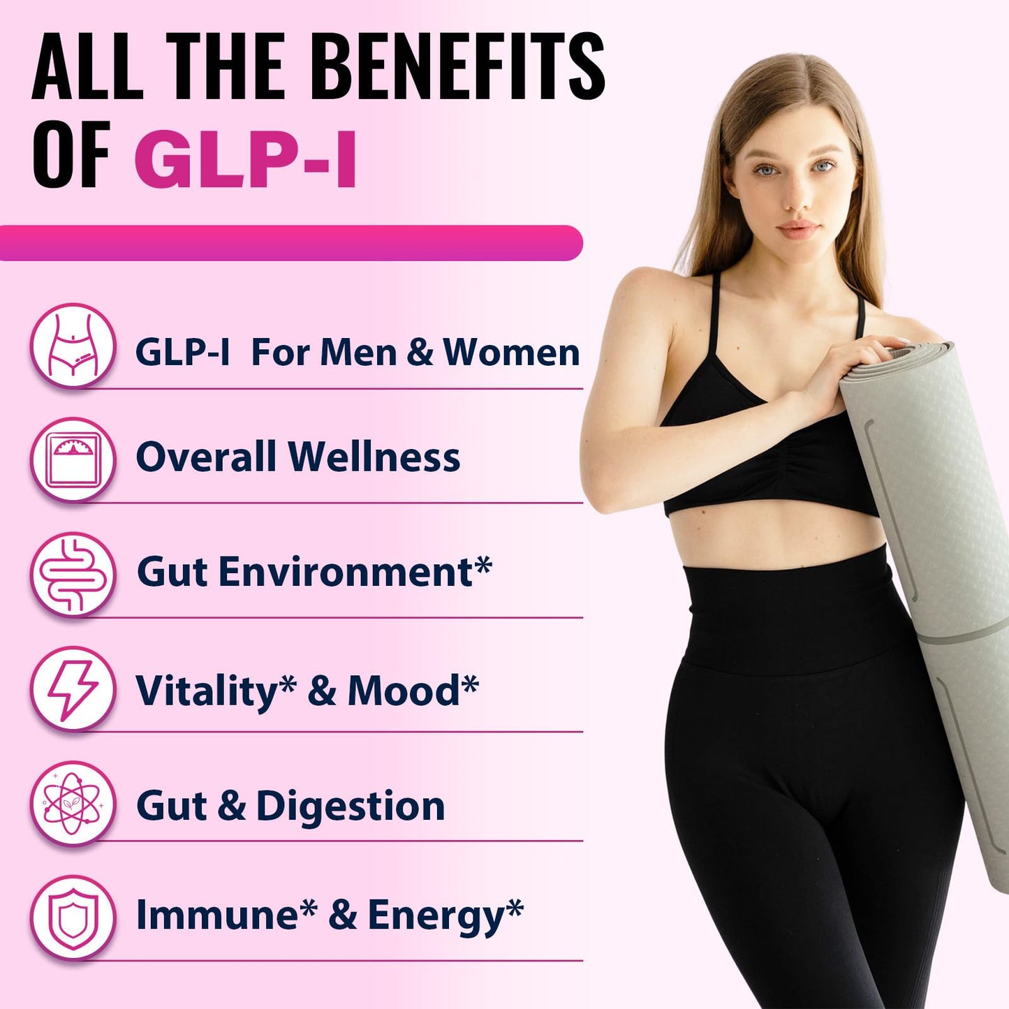 GLP ONE Supplement for Women & Men, GLP ONE Supplements Women, Probiotics with Akkermansia Probiotic, Natural GLP ONE for Immune, Digestion, Gut, GLP ONE Levels and Overall Health, Vegan - 60 Capsules