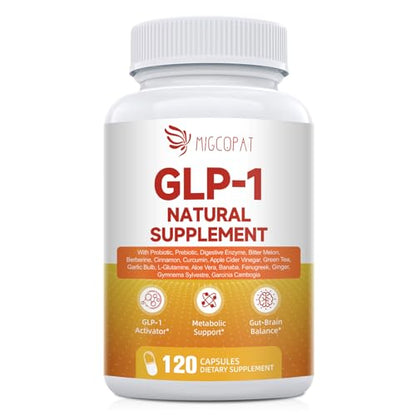 GLP-1 Supplement for Women and Men | Hunger & Metabolism Support - Probiotic, Prebiotic, Berberine, Chromium, Vitamin D3, Digestive Enzymes (120 Capsules)