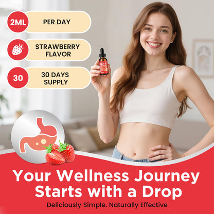 GLP-1 Supplement – 16-in-1 Liquid Drops with Berberine, Cinnamon, Green Tea & Resveratrol (Strawberry, 2 oz)