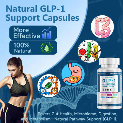GLP-1 Supplement 34-in-1 Formula | Supports GLP-1, Digestion & Gut Health