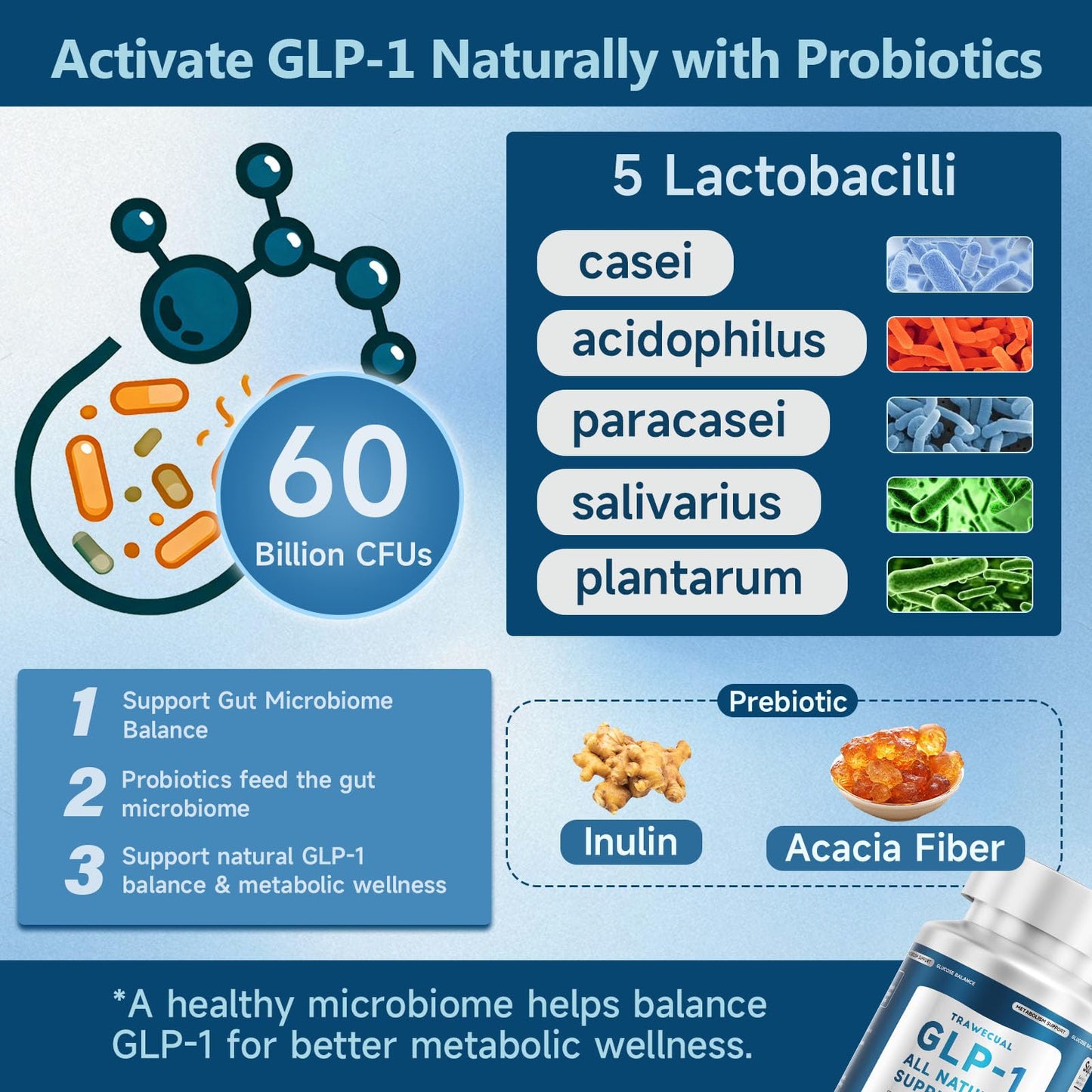 GLP-1 Supplement 34-in-1 Formula | Supports GLP-1, Digestion & Gut Health