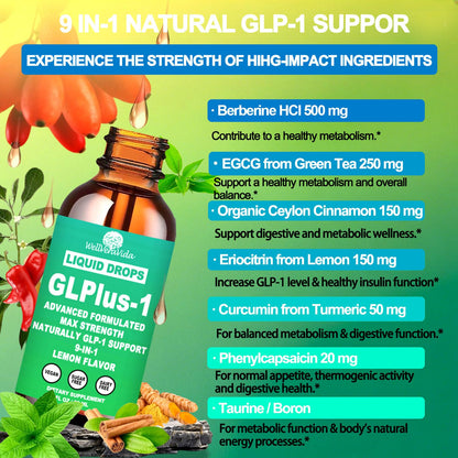 GLP-1 Liquid Drops — 6x Stronger Than Capsules | 9-in-1 GLP-1 Support