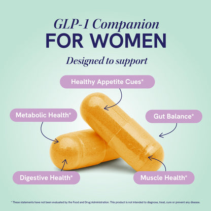 GLP-1 Support for Women | Nutritional Support with Probiotics, Berberine, Cinnamon & More | GLP 1 Supplement for Healthy GLP1 Activity, Digestive Health & Metabolic Balance | Non-GMO | 60 Ct.