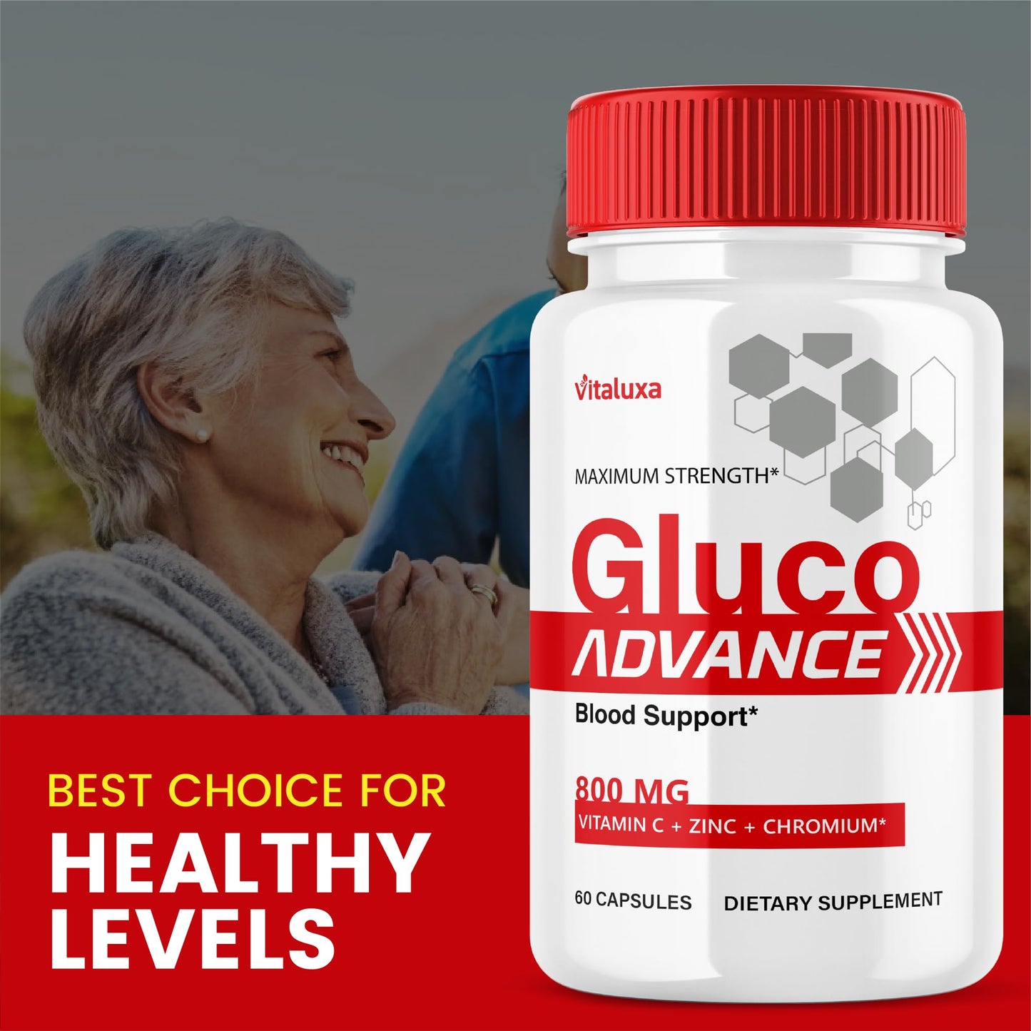Gluco Advance Capsules (2 Pack) – Blood Support & Joint Health, 120 Ct