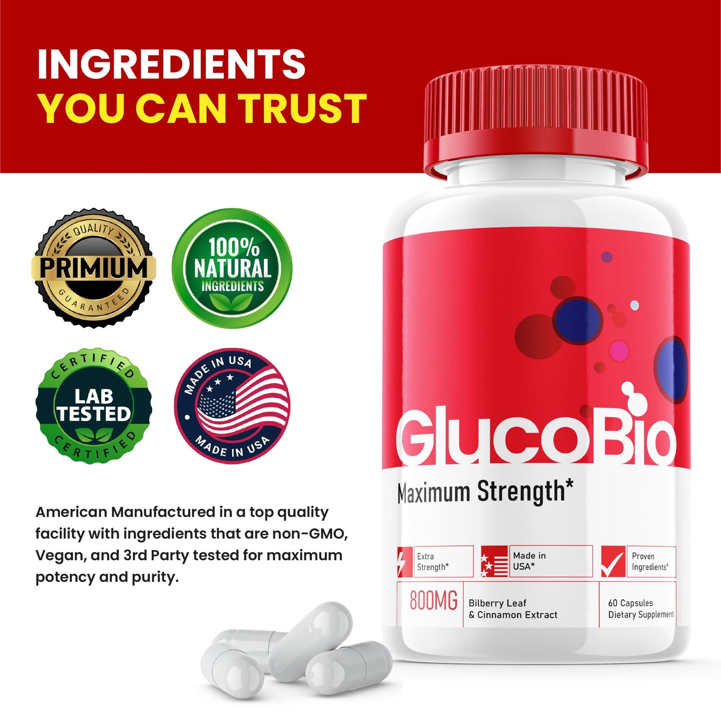 Glucobio Capsules – Official Gluco Bio Support Supplement (60 Capsules)