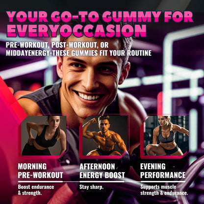 GlucoBio Creatine Monohydrate Gummies – 5g per Serving, Raspberry