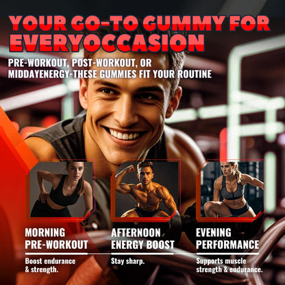 GlucoBio Creatine Monohydrate Gummies (5g) - 135 Count, Strawberry Electrolyte