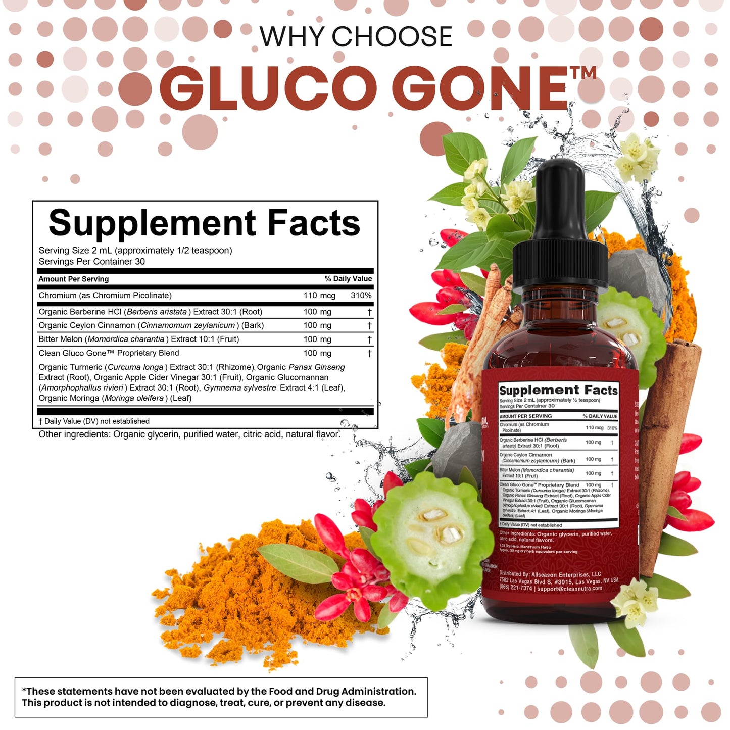 Clean Nutra Berberine with Cinnamon Liquid Drops – GLP-1 Support with Moringa