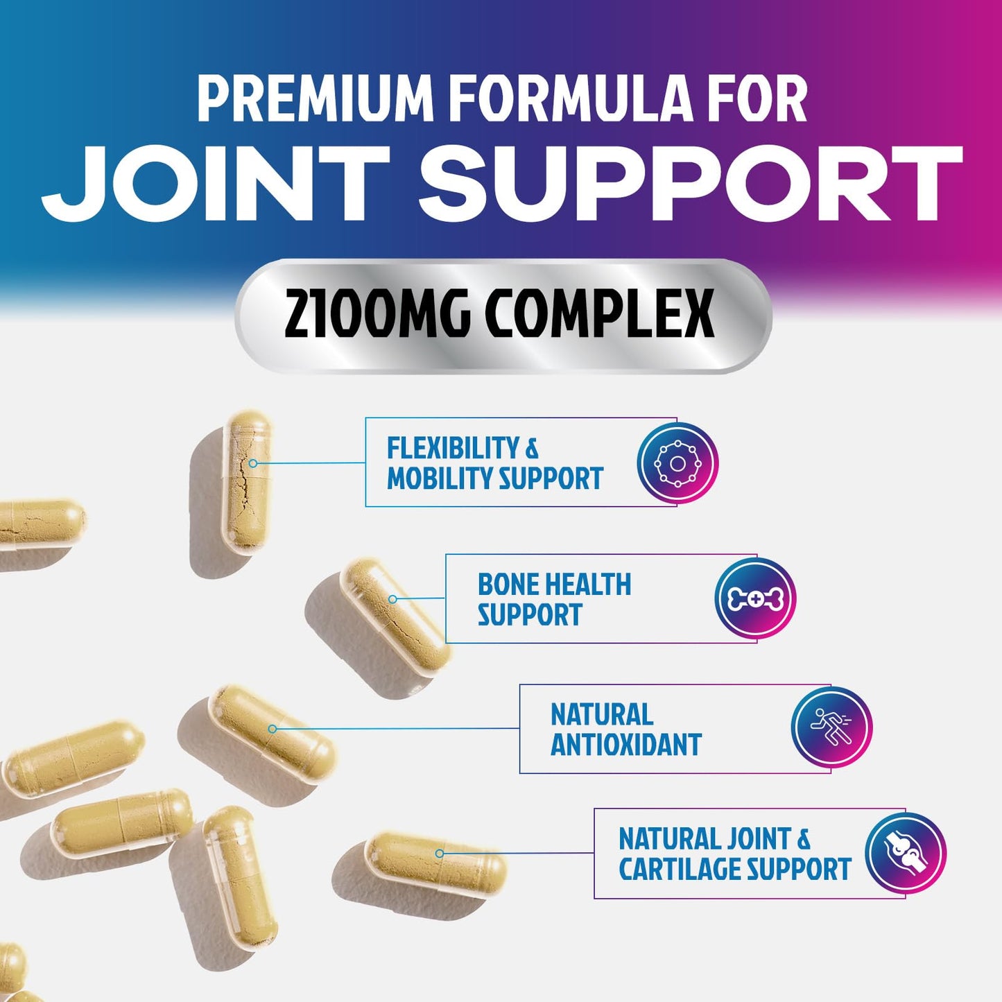 Glucosamine Chondroitin 2100mg – 3X Strength Joint Support (60 Capsules) – USA Bottled