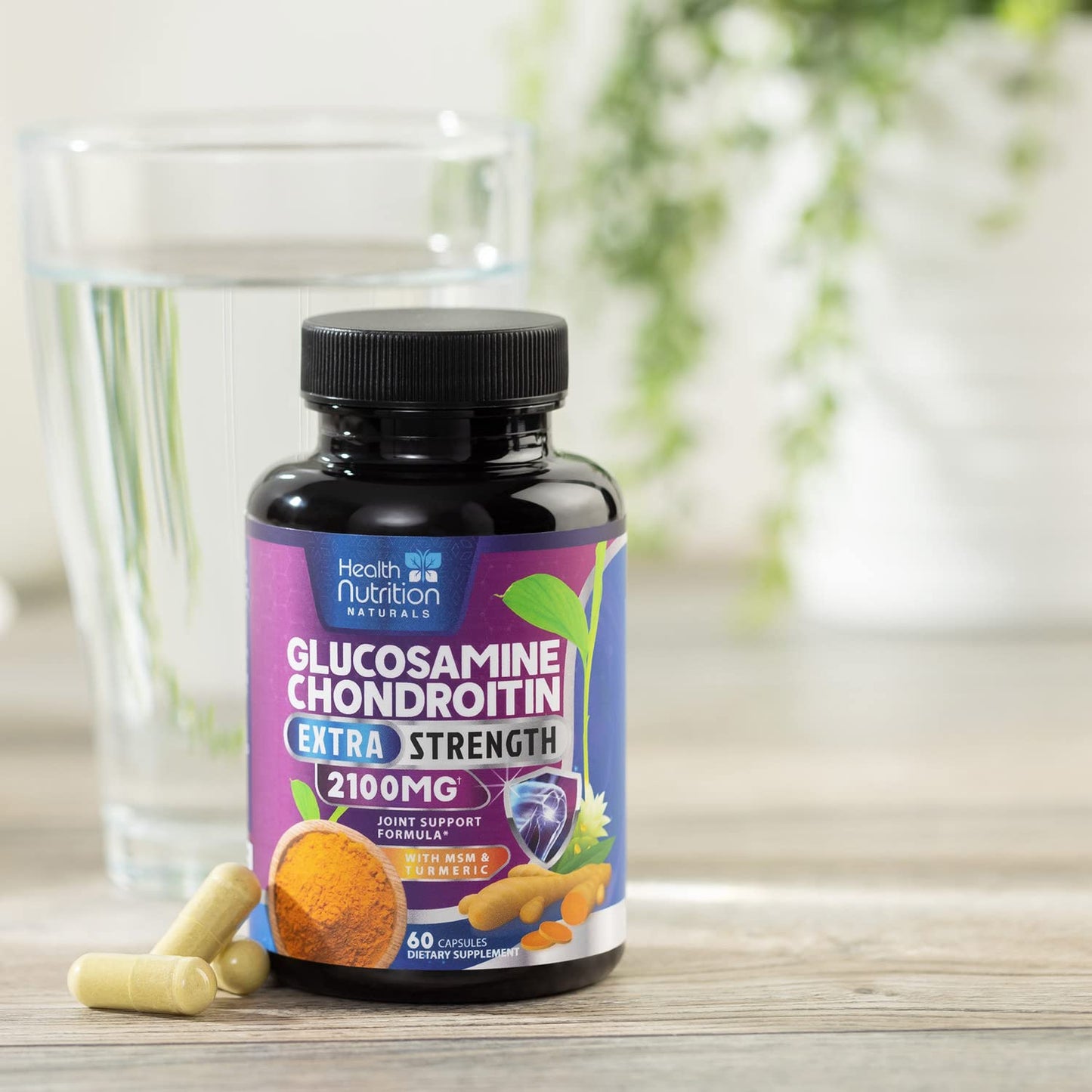 Glucosamine Chondroitin 2100mg – 3X Strength Joint Support (60 Capsules) – USA Bottled