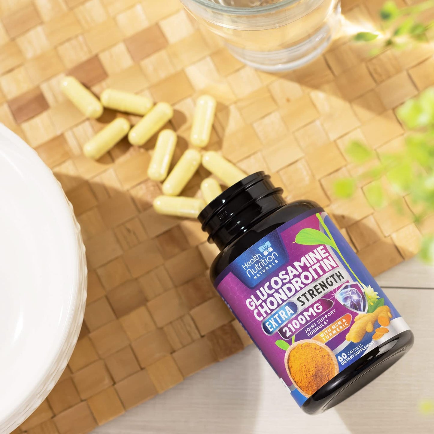 Glucosamine Chondroitin 2100mg – 3X Strength Joint Support (60 Capsules) – USA Bottled