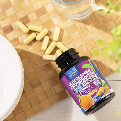 Glucosamine Chondroitin 2100mg – 3X Strength Joint Support (60 Capsules) – USA Bottled