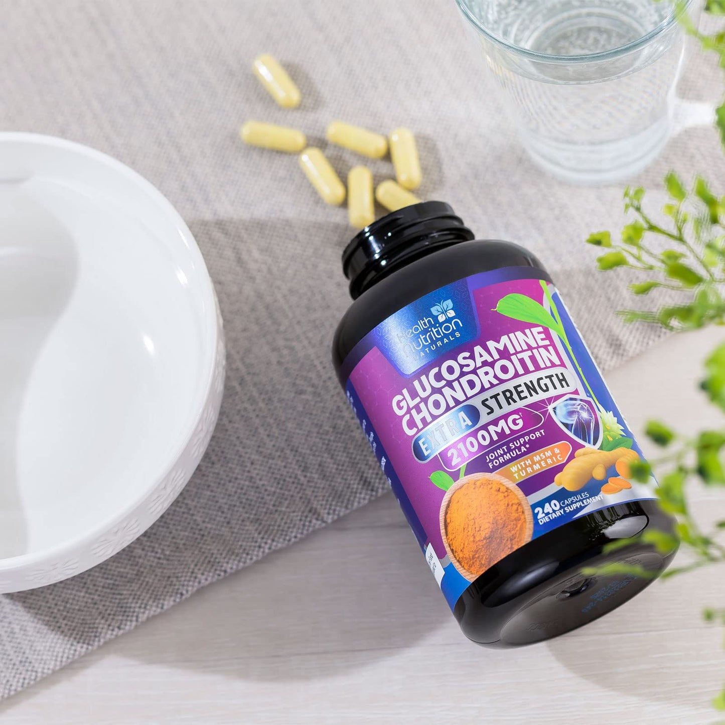 Glucosamine Chondroitin 2100mg – 3X Strength Joint Support (240 Capsules) – USA Bottled