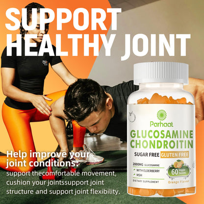 Best Glucosamine Chondroitin Gummies with MSM & Elderberry – Extra Strength Joint Support (Orange)