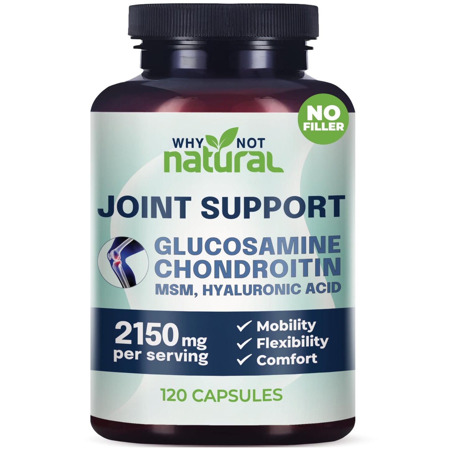 Why Not Natural Glucosamine Chondroitin, MSM, Joint Support Supplements | Knee Pain & Joint Health