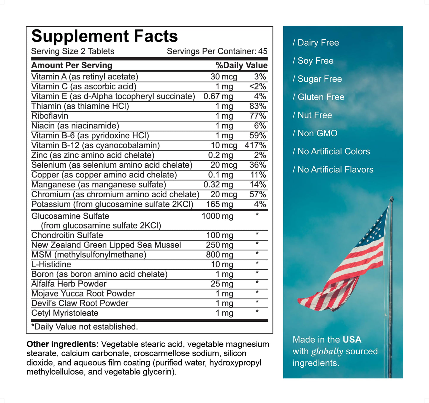 Activated Joint Support – Glucosamine Chondroitin MSM & Green-Lipped Mussel (90 ct)