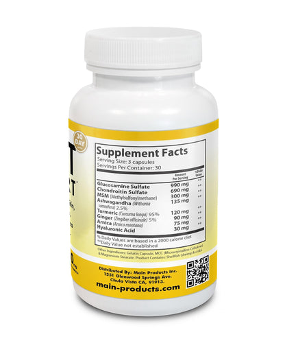Joint Support 2430mg – Glucosamine, Chondroitin, MSM, Hyaluronic Acid (90 Capsules)
