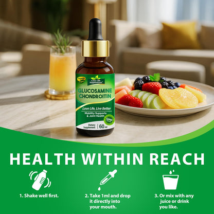 Love Life Supplements Glucosamine Chondroitin MSM Liquid Drops — High Absorption for Joints