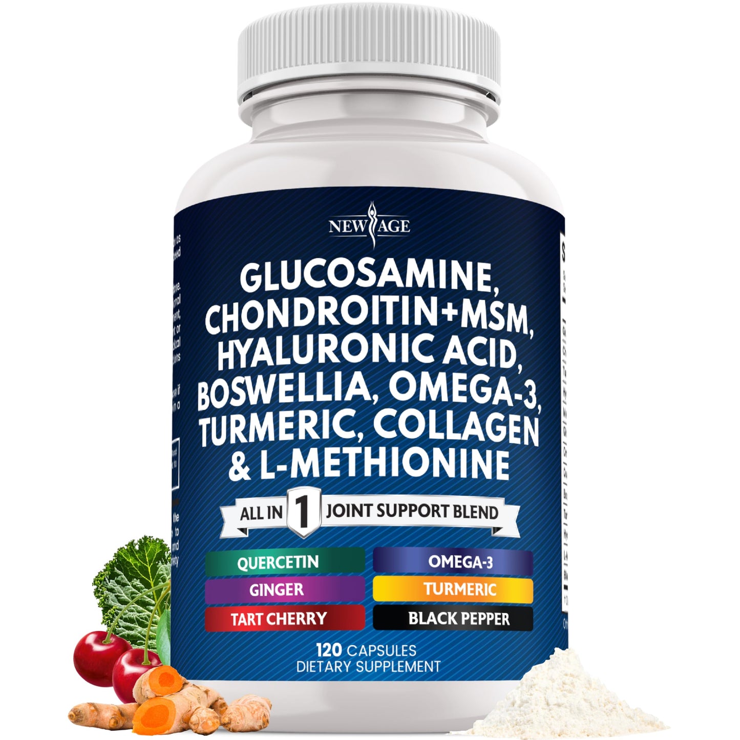 Glucosamine Chondroitin MSM Turmeric + Omega-3 | Joint Health 120