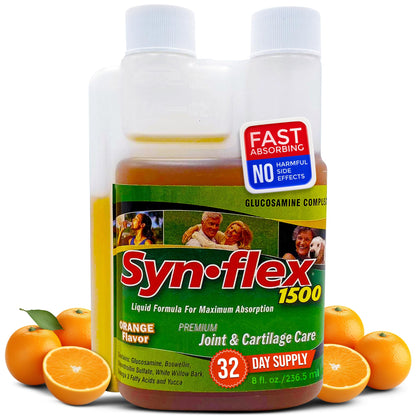 1500mg Liquid Glucosamine & Chondroitin - Orange Flavor - Joint & Cartilage Support (32 Day Supply)