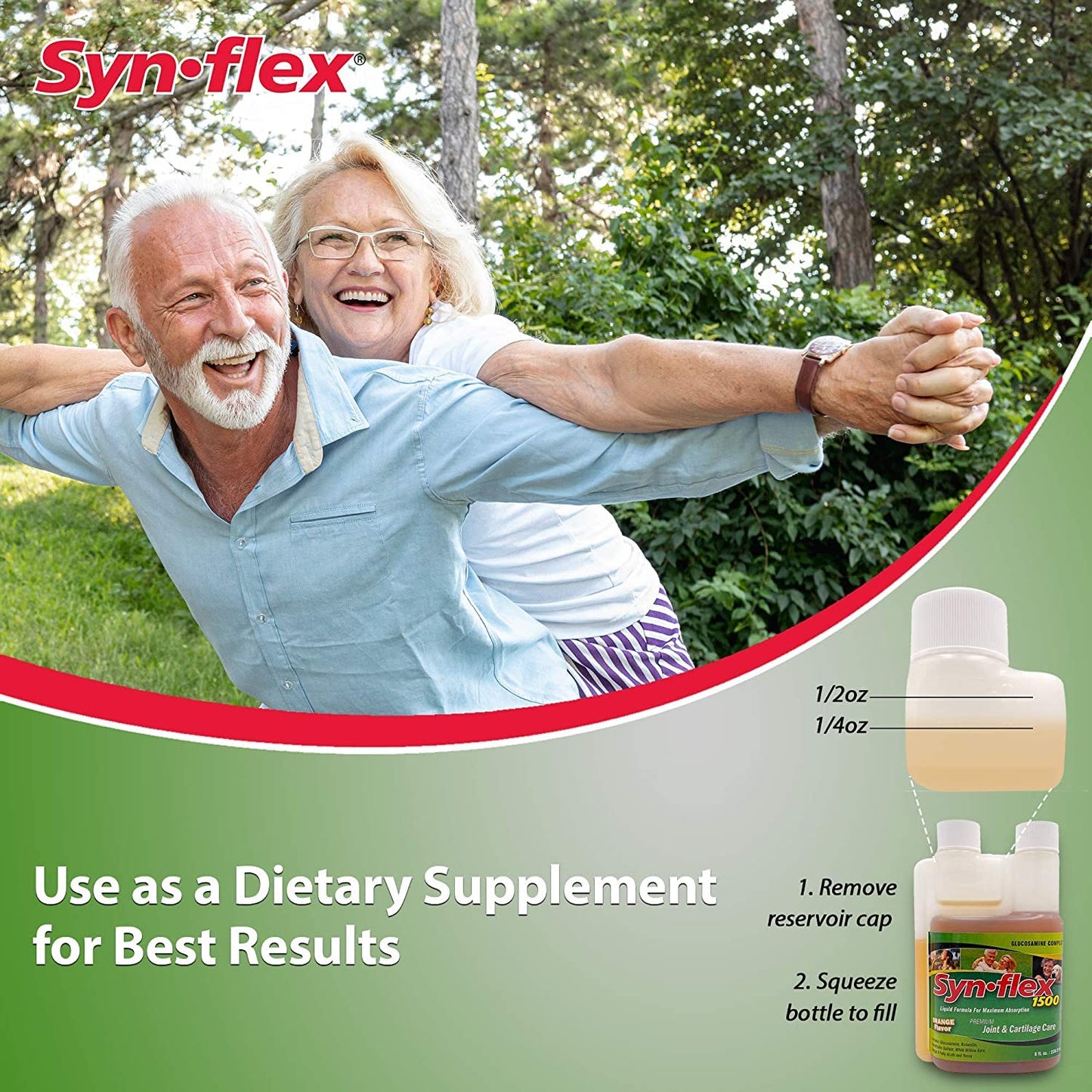 1500mg Liquid Glucosamine & Chondroitin - Orange Flavor - Joint & Cartilage Support (32 Day Supply)