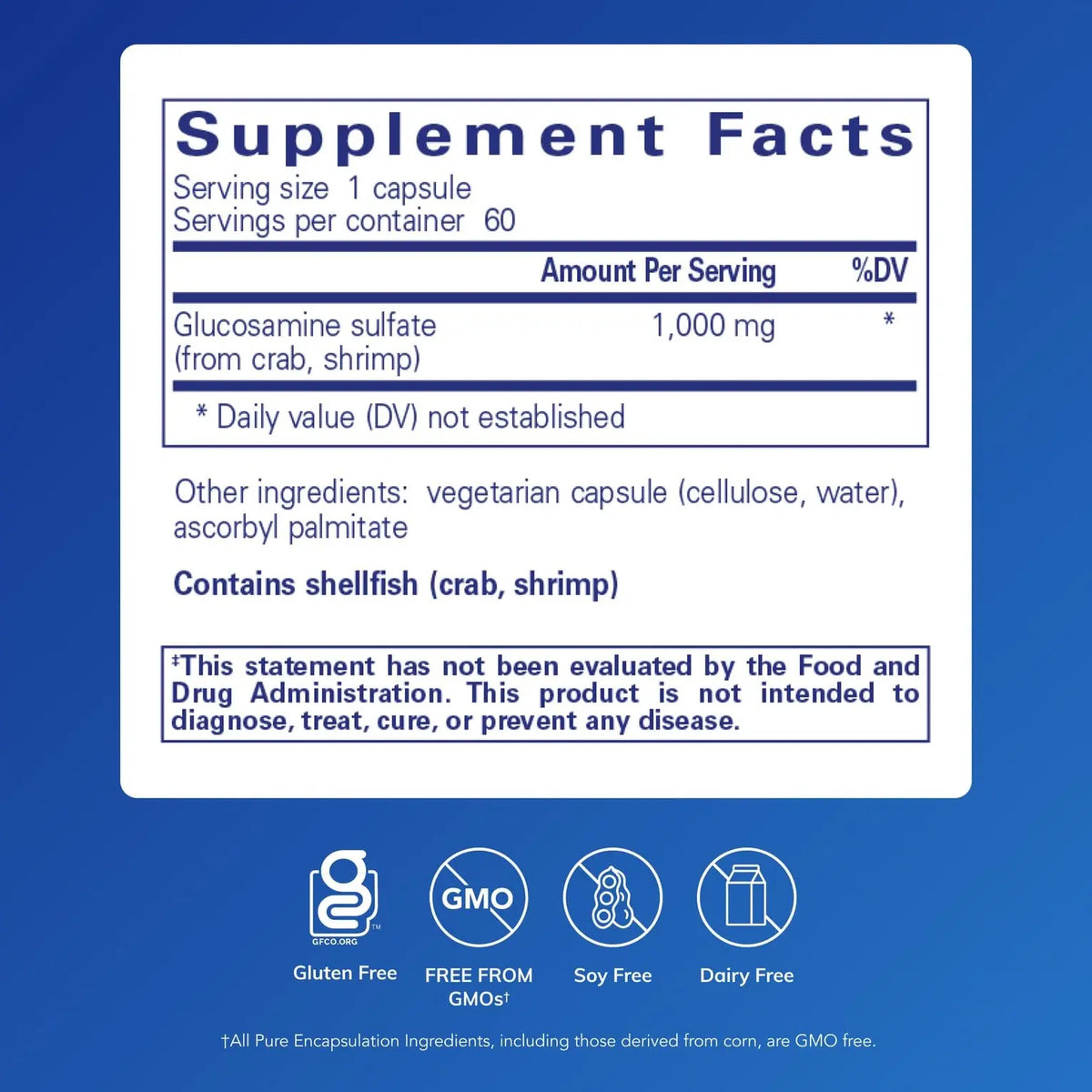 Pure Encapsulations Glucosamine Sulfate 1000 mg | Joint Support, Cartilage Health & Connective Tissue | 60 Capsules BritishVita | Premium UK Vitamins & Wellness Supplements