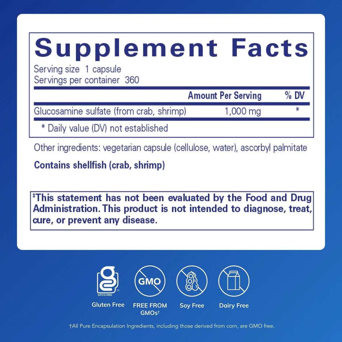 Pure Encapsulations Glucosamine Sulfate 1,000 mg | Joint Support, Cartilage Health & Connective Tissue | 360 Capsules BritishVita | Premium UK Vitamins & Wellness Supplements