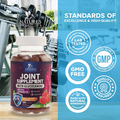 Nature's Nutrition Joint Support Gummies – Glucosamine & Vitamin E, 120 Gummies