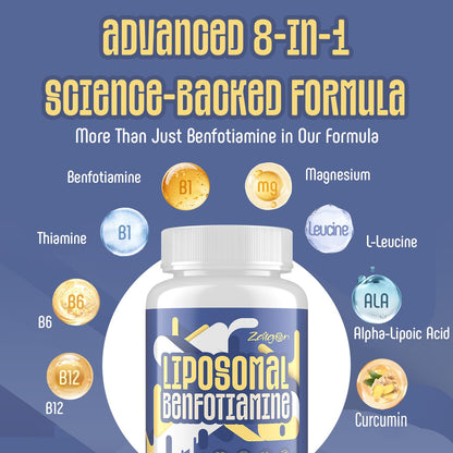Zaigon Benfotiamine 600mg Vitamin B1 Supplement | Gluten Free